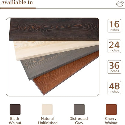 Marsmiles Wood Floating Shelves | 48 Inch Mahogan Wall Shelves Set of 1 | 48" W x 6.7" D Rustic Wooden Shelves for Bathroom Kitchen Living Room Bedroom