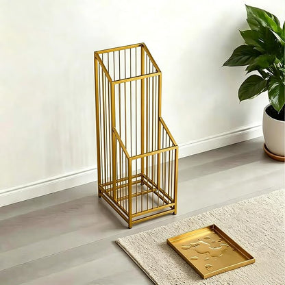 Elegant Metal Umbrella Storage Stand Rack Waterproof Entryway with Decorative, Durable Home & Hotel Entryway, Modern Home Decor, Office Entrance Stylish (Yellow)