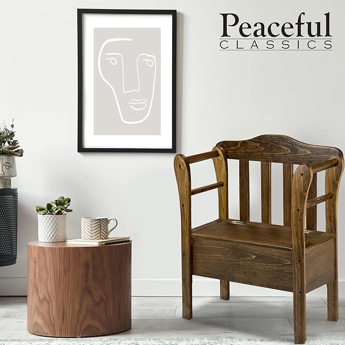 Peaceful Classics Bench with Storage - Small Wooden Storage Bench for Entryway, Hallway, Mudroom, Farmhouse, Bedroom, & Living Room, Amish Handmade Furniture Storage Organizer, Special Walnut