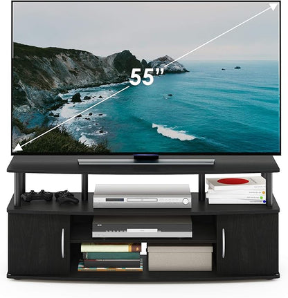 Furinno JAYA Large Entertainment Stand for TV Up to 55 Inch, Blackwood