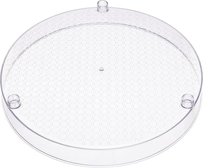 Amazon Basics 2 Tier Lazy Susan Turntable Organizer for Condiments, 12" Diameter, Clear