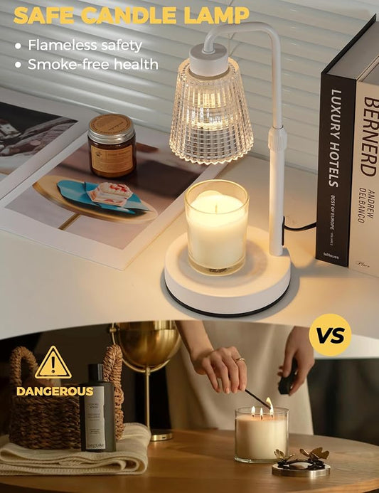 GODONLIF Candle Warmer Lamp with Timer Dimmable, Birthday Gifts for Women Mom, House Warming Gifts New Home Decor, Wax Melt Warmer for Jar Candles with 2 Bulbs