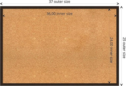 Amanti Art Natural Cork Board for Wall, 25x37 Vision Board with Brown Wood Frame, Large Corkboard Office Decor for Home Organization, Rustic Farmhouse Corkboard Pinboard to display items for home