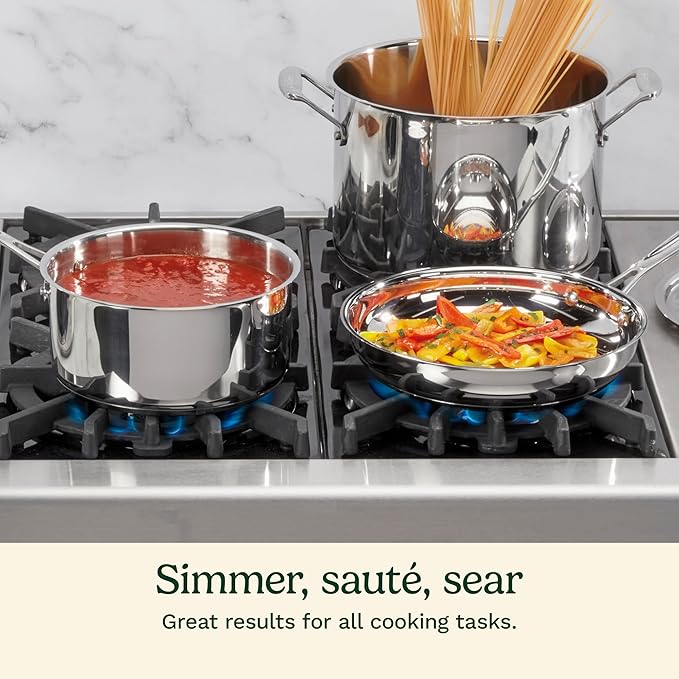 Cuisinart 7-Piece Cookware Set, Chef's Classic Stainless Steel Collection, 77-7P1