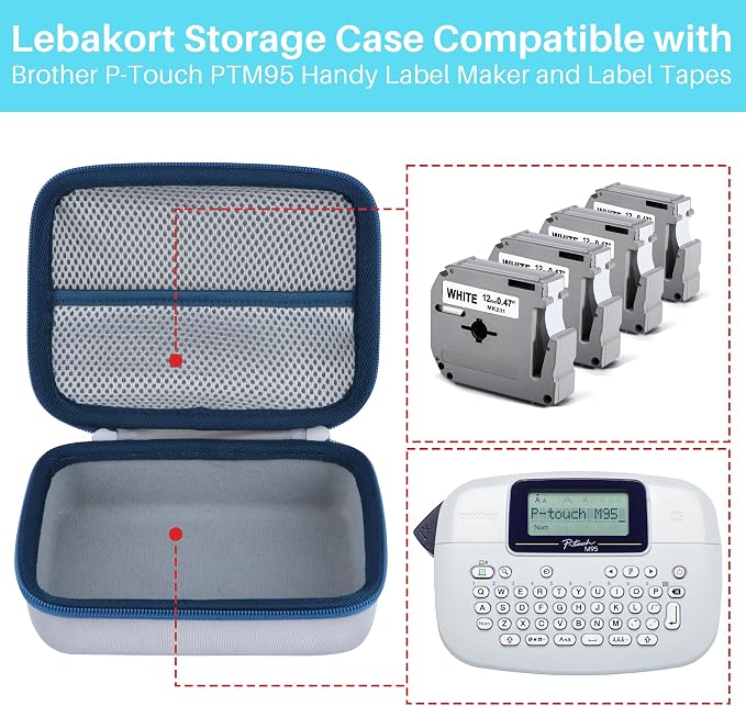 Lebakort Storage Case Compatible with Brother P-Touch PTM95 Handy Label Maker