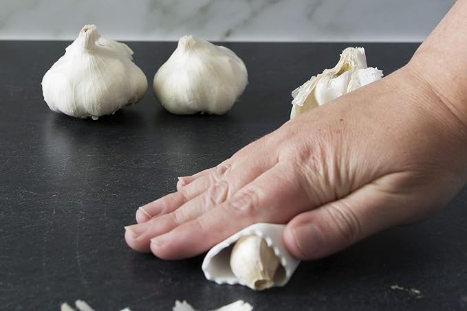 Garlic Peeler - Silicone Easy Roll Garlic Roller Tube - Sturdy Thick Odor Free Silicone - Removes Garlic Peels in Seconds - Peels Multiple Cloves - BPA Free