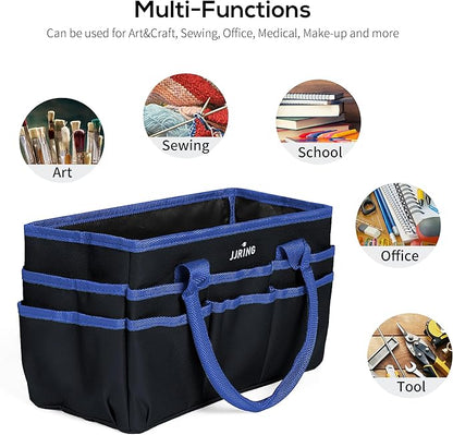Jjring Fundamental Organizer 600D Nylon Artist Tote Bag, Blue Edge