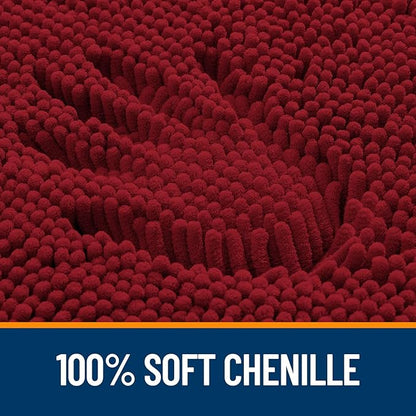 OLANLY Large Bathroom Rugs 70x46, Extra Soft Absorbent Chenille Bath Rugs, Rubber Backing Quick Dry, Machine Washable Bath Mats for Bathroom Floor, Tub and Shower, Home Decor Accessories, Red