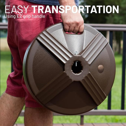US Weight Durable 50 Pound Fillable Umbrella Base Designed to be Used with a Patio Table