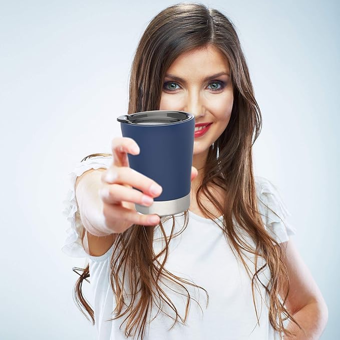 Personalized 12 oz. Itsy Vacuum Insulated Travel Mugs - 6 Pack - Custom Text, Logo - Blue