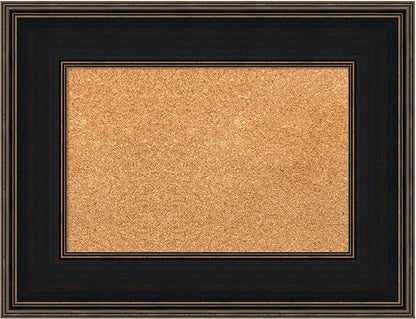 Amanti Art Natural Cork Board for Wall, 20x26 Vision Board with Brown Wood Frame, Small Corkboard Office Decor for Home Organization, Casual Corkboard Pinboard to Display Items for Home Organization