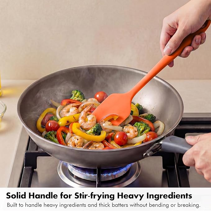 3 Pieces Silicone Spatula Set: Ironberry 600ºF Heat Resistant Food Grade Cooking & Baking Utensils, Kitchen Flexible Nonstick Rubber Scraper for Scraping, Mixing, Scrambling, Flipping (Multicolor 5)