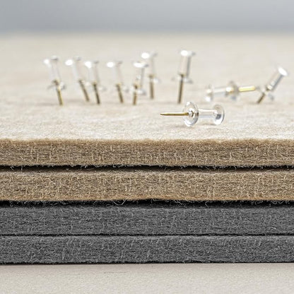 Large Bulletin Board - 60 x 36 Inches, Decorative Felt Pin Board for Wall - 5' x 3' Foldable Photo Display Board with Self-Adhesive Tape, Includes 20 Push Pins - Gray