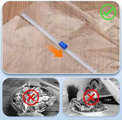 PATIKIL 8pcs Plastic Wrap Cutter, 12in Plastic Wrap Slide Cutter Self Adhesive Installation Replacement for Aluminum Foil Wax Paper Parchment Paper Wrap Dispenser, Blue