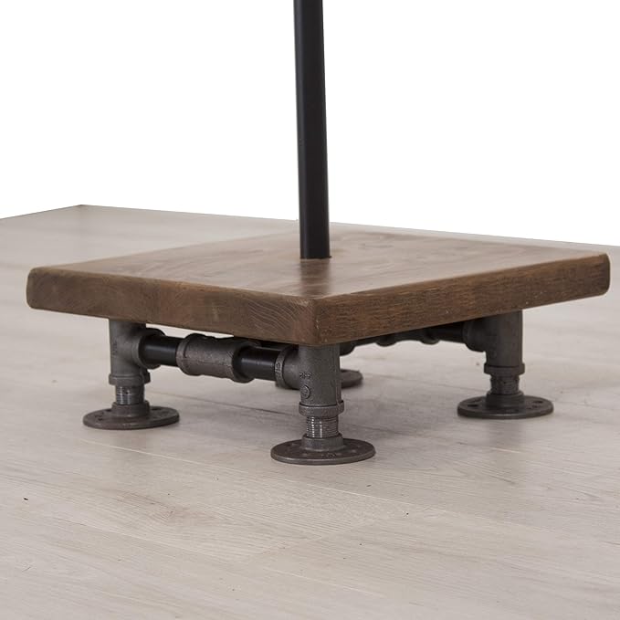 Industrial Pipe and Wood Clothes Rack 2-Way, Garment Rack, Clothing Rack, Closet Organizer, Clothing Storage and Display, Wood Shelving