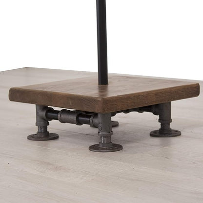Industrial Pipe and Wood Clothes Rack 2-Way, Garment Rack, Clothing Rack, Closet Organizer, Clothing Storage and Display, Wood Shelving