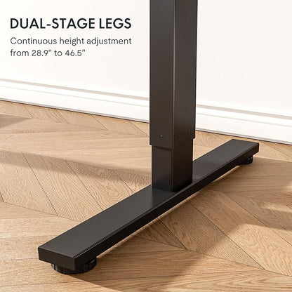 FLEXISPOT EN1 One-Piece Standing Desk, 40"x24" Seamless Desktop Electric Height Adjustable for Home Office, Study Rooms & Multi-Device Workstations, Black