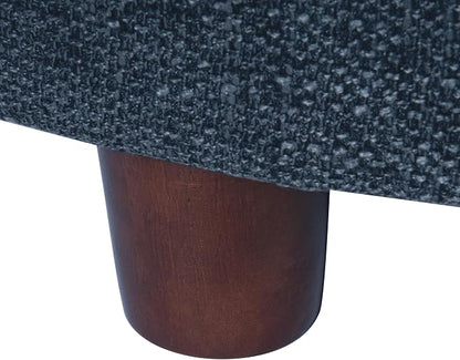 HomePop Round Storage Ottoman - Textured Navy