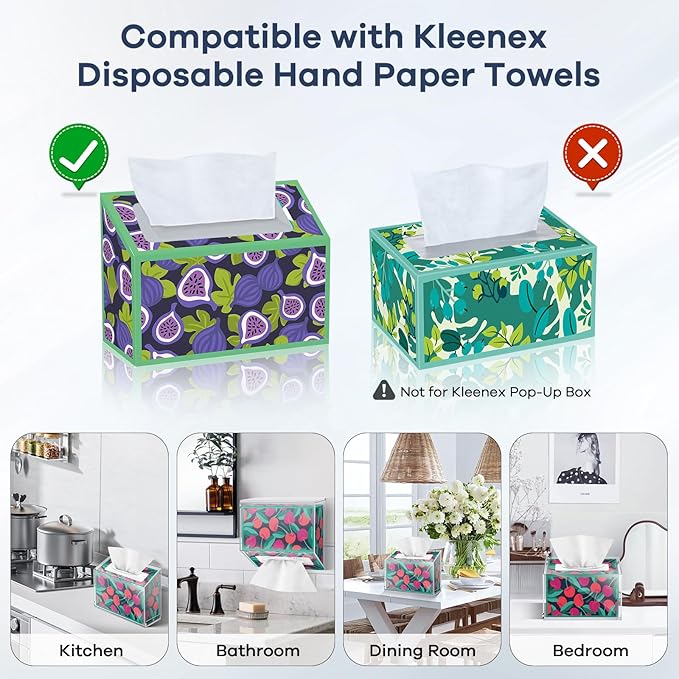 Acrylic Hand Towel Box Cover Compatible with Kleenex Disposable Hand Towels Wall-Mounted Paper Towel Dispenser Suitable for Tabletop, Bathroom, Car, and Office Use Valentine's Day Gifts (Clear)
