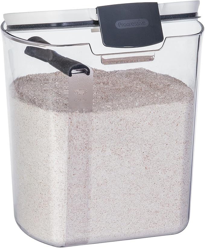 ProKeeper Flour Storage Container, 4-Quart Capacity, Includes Leveling Bar for Mess-Free Measuring