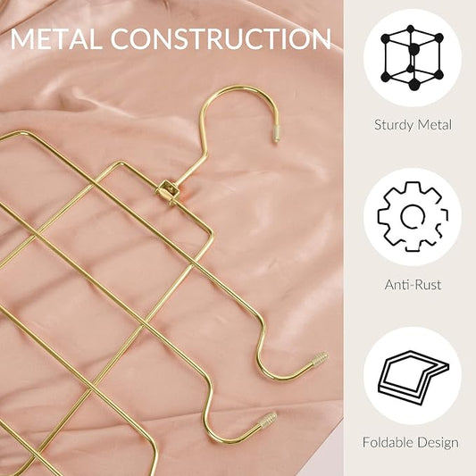 ZEDODIER 2 Pack Tank Top Hanger Space Saving, Bra Hangers for Closet Organizer, Hanging Bra Organizer Tank Tops Holder with 16 Hooks, Metal Closet Organizers and Storage Small Space Solutions, Gold