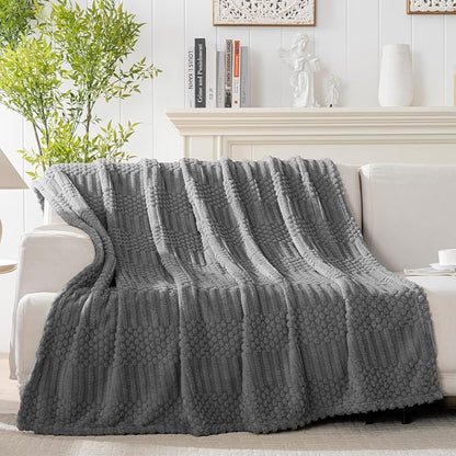 90x104 Inch Grey King Size Blanket - Soft & Fluffy Fleece, Neutral Tan Color, Cute & Aesthetic, Perfect for Sofa, Couch, Bed, Living Room & Bedroom, All-Season Use, Plush & Cozy Decorative Blanket