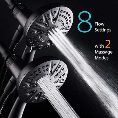 AquaDance New Magnetic Guidance Docking System - High-Pressure 8-setting Handheld Shower Head with Giant 5 inch Face, Magnetic Bracket, Extra-long 72 inch Stainless Steel Hose/ORB Finish