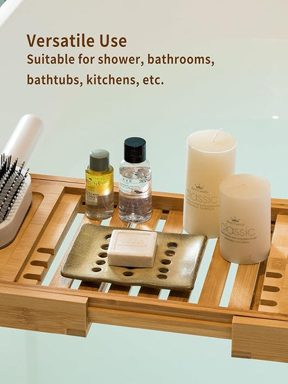 Soap Dish for Shower, Shower Soap Holder for Bathroom, Porcelain Japanese Soap Tray, Keep Dry, 5" x 3.8" Used in Kitchen, Bathroom and Bar Sink, Yellow