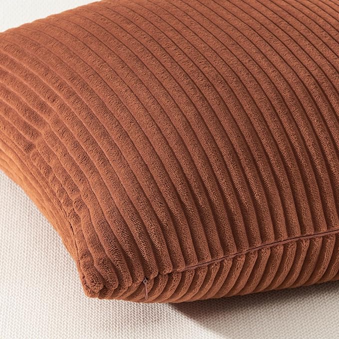Topfinel Decorative Terracotta Throw Pillow Covers Cushion Cases, Set of 4 Soft Velvet Modern Double-Sided Designs, Rustic Fall Home Decor, Pillow Inserts Not Included 24x24 inch