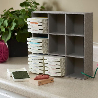 Household Essentials Grey 728-1 Deep 9 Section Drawer Organizer Box for Storage 12 in x 3.13