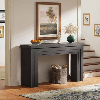 Huuger 54 Inch Entryway Table, Retangular Console Table with Storage, Farmhouse Sofa Table Behind The Couch, Long for Entrance, Hallway, Foyer, Living Room, Black