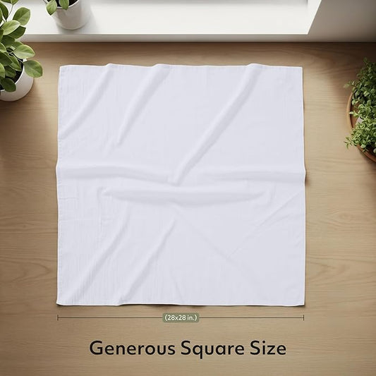 Utopia Kitchen White Flour Sack Towels [24 Pack - 28 x 28 Inch] 100% Cotton Tea Towels for Cleaning & Drying - Highly Absorbent Kitchen Dish Cloth