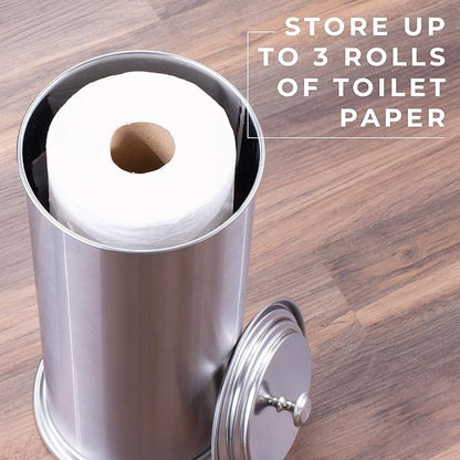 JS Jackson Supplies Free Standing Extra Large Toilet Paper Holder - Stainless Steel