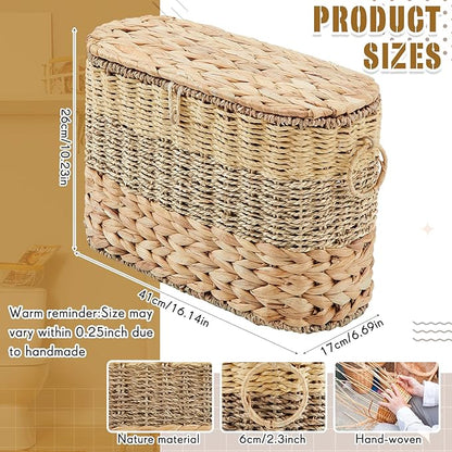 Toilet Paper Storage, Toilet Paper Baskets with Lid Container for up to 9 Rolls, for Bathroom Accessories Basket Home Organizer