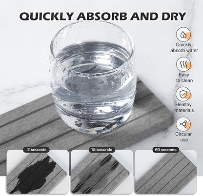 4PCS Stone Drying Tray for Bathroom Sink and Kitchen Counter, Fast Drying Diatomite Stone Sink Tray Soap Trays, Diatomaceous Coaster, Water Absorbing Stones Trays for Sinks