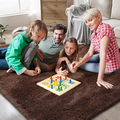 Shag Runner Rug for Bedroom Living Room 3x7 Upgrade Non-Slip Fluffy Soft Bedside Rugs,Brown Shaggy Carpet for Livingroom Dorm Home Decor Aesthetic