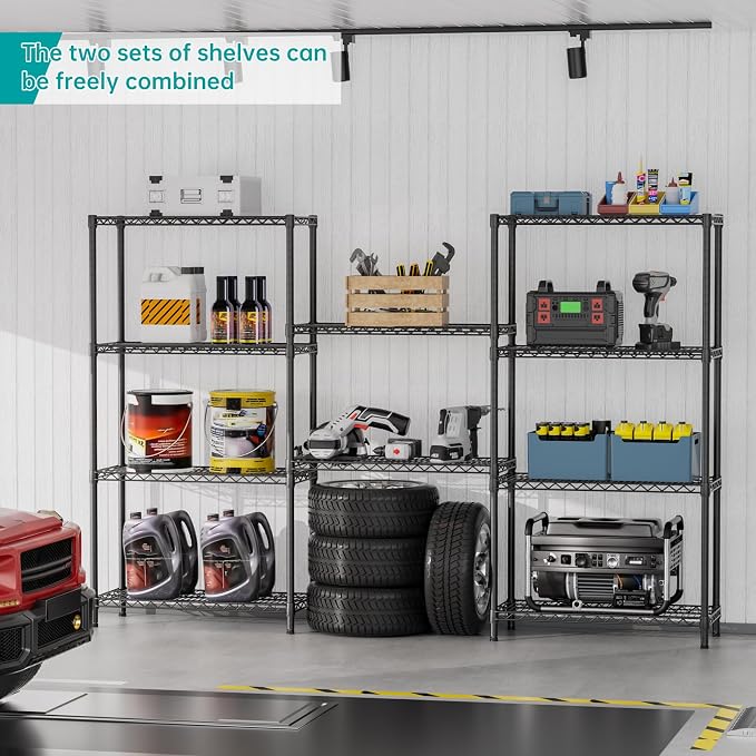 SINGAYE Shelf Closet Wire Shelving：Adjustable Metal Unit for Laundry Room Organization Bathroom Kitchen Home Garage Storage Pantry Rack Shelves
