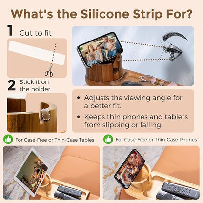 Couch Cup Holder for Armrests Over 4.9" Wide, Acacia Wood Couch Arm Tray with 360° Rotating Cup Holder, 3 in 1 Foldable Sofa Arm Tray Table for Remote, Snacks, Phone, Drinks