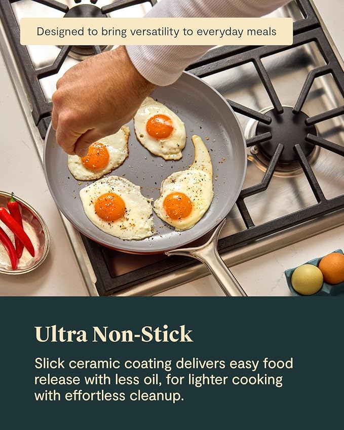 Caraway 8in + 10in Fry + 12in Fry Set (no lids) + 3Qt+ 4.5Qt Saute Duo Navy