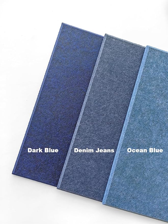 Blue Felt Bulletin Board 47"x35" | Large Cork Pin Board Alternative for Office, Home & Classroom | Felt Wall Tiles (12-Pack) | Blue Classroom Decor Office Supplies | Denim Blue