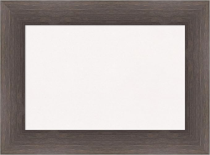 Amanti Art White Cork Board for Wall, 17x23 Vision Board with Brown Wood Frame, Small Corkboard Office Decor for Home Organization, Country Rustic Corkboard Pinboard to Display Items for Home
