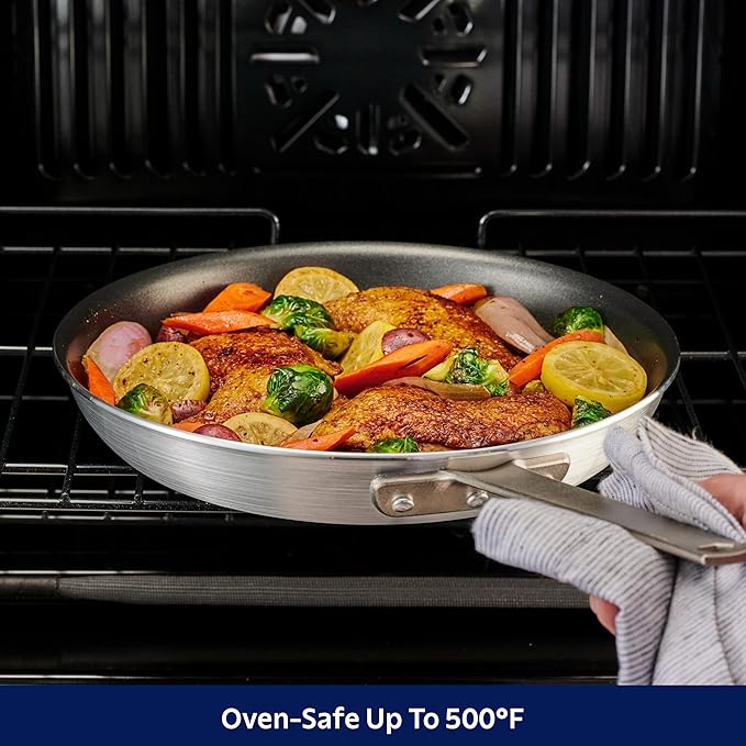 Tramontina Professional 14-Inch Non Stick Extra Large Frying Pan, Heavy-Gauge Aluminum Skillet with Reinforced Nonstick Coating, Gray Handle, Dishwasher and Oven Safe