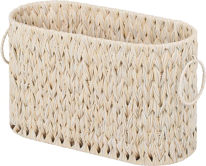 GRANNY SAYS Toilet Paper Storage, Toilet Paper Basket for Bathroom, 6 Mega Rolls Organizer Free Standing, Wicker Basket for Bathroom Storage, Butter Milk