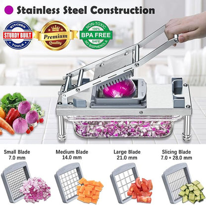 Vegetable Chopper, Veggie Chopper With 10 Blades, Onion Cutter with Container, Pro All-in-1 Food Dicer (10 Blades)