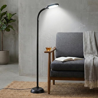 Floor Lamp - Full Spectrum Natural Sunlight Lamp with Bendable Neck - Reading, Craft, Studying, and Esthetician Light by Lavish Home (Black)