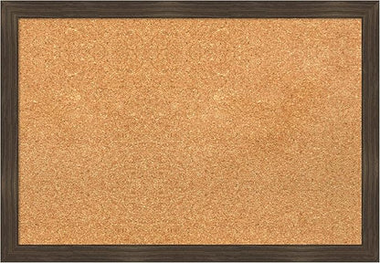 Amanti Art Natural Cork Board for Wall, 18x26 Vision Board with Brown Wood Frame, Medium Corkboard Office Decor for Home Organization, Casual Corkboard Pinboard to display items for home organization