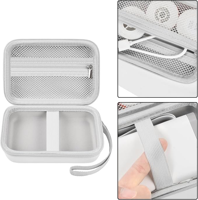 Comecase Hard Shell Label Maker Case for Nelko P21, for Phomemo D30, for JADENS D11, for NIIMBOT D11 - Organizer for Home, Office & Crafts, Holds Printer + 6 Tape Rolls (Case Only)