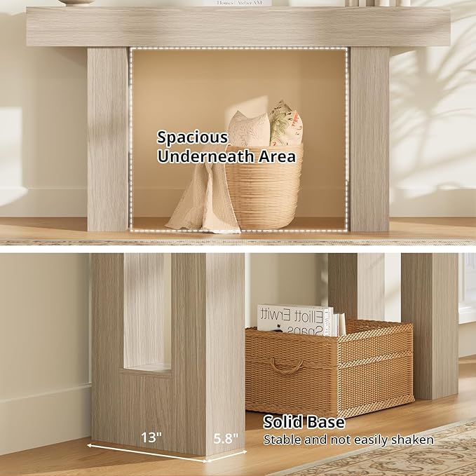 63 Inches Long Console Table for Entryway with Drawers, Wooden Sofa Table Behind Couch, Entry Table for Living Room, Foyer, Hallway, Grey