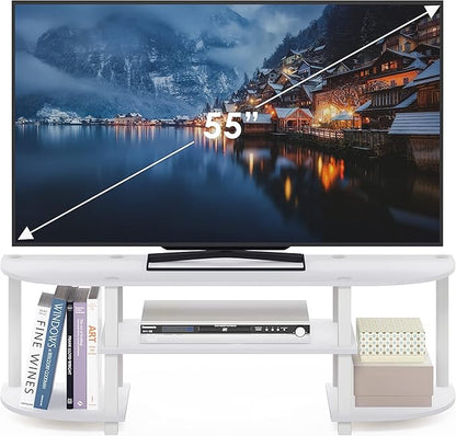 Furinno Turn-S-Tube Wide TV Entertainment Center, White