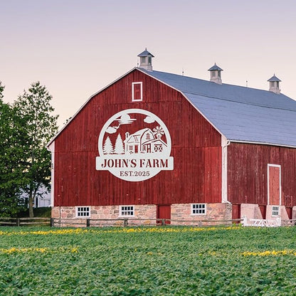 Custom Large Farm Sign Metal Ranch Sign Outdoor Personalized Farm and Ranch Signs Metal Barn Windmill Sign Barn Art Large Rustic Sign Wedding Gift Outdoor